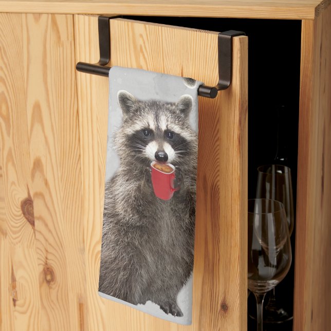 Raccoon Animal Nature Naturschutz Geschirrtuch (Drittel gefaltet)