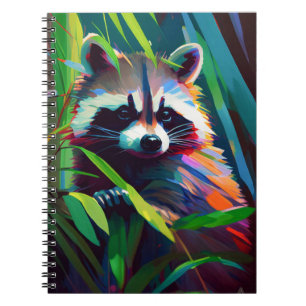 Raccoon Animal Portrait Malerei Natur im Freien Notizblock