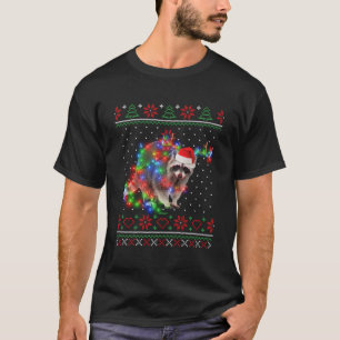 Raccoon Animal Ugly Sweater Christmas Puppy Animal T-Shirt