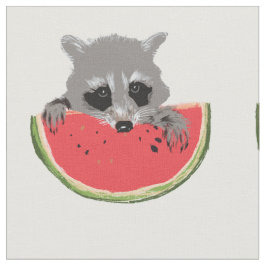 Raccoon aß Wassermelone Stoff