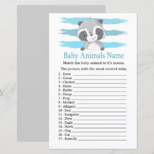 Raccoon Baby Animals Name Game