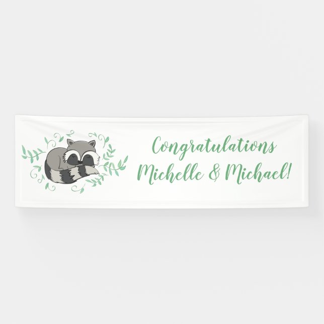 Raccoon Baby Dusche Banner (Horizontal)