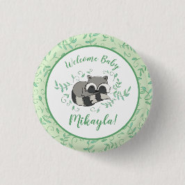 Raccoon Baby Dusche Button