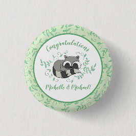 Raccoon Baby Dusche Button