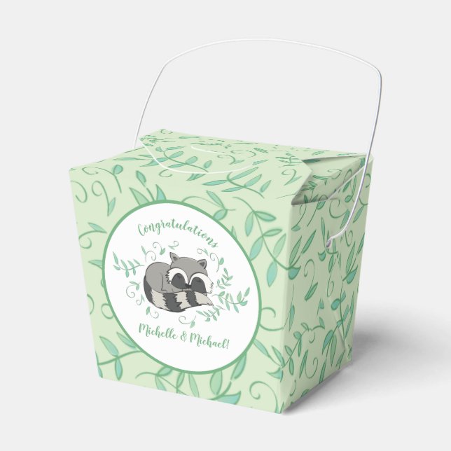 Raccoon Baby Dusche Geschenkschachtel (Vorderseite)