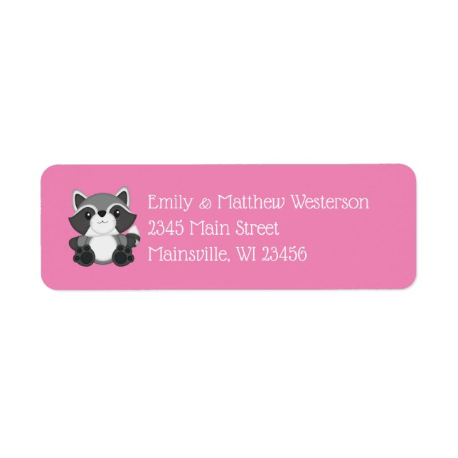 Raccoon Baby Dusche Rosa (Vorne)