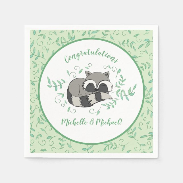 Raccoon Baby Dusche Serviette (Vorderseite)