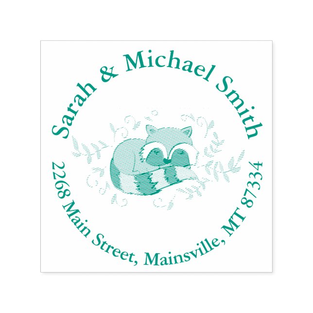 Raccoon Baby Shower Woodland Tiere Permastempel (Design)