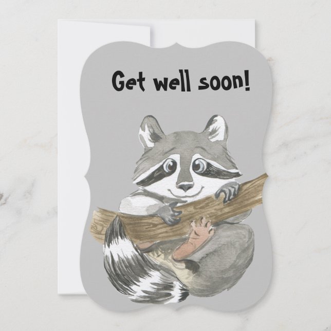Raccoon bald gut flatter dank You Card Dankeskarte (Vorderseite)