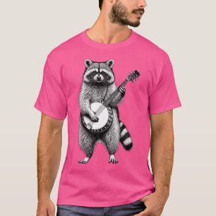 Raccoon Banjo Bluegrass Marching Band Musician Ins T-Shirt