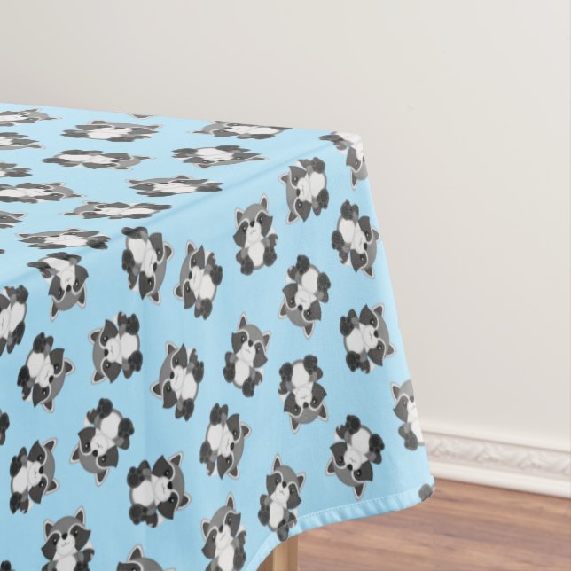 Raccoon Birthday Party Blue Tischdecke (Beispiel)
