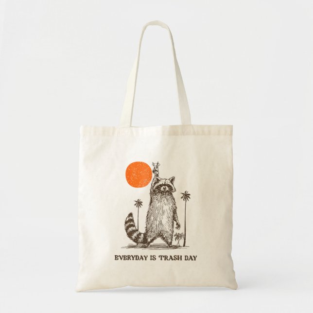 Raccoon Bleibe Trashy Animal Tragetasche (Vorne)