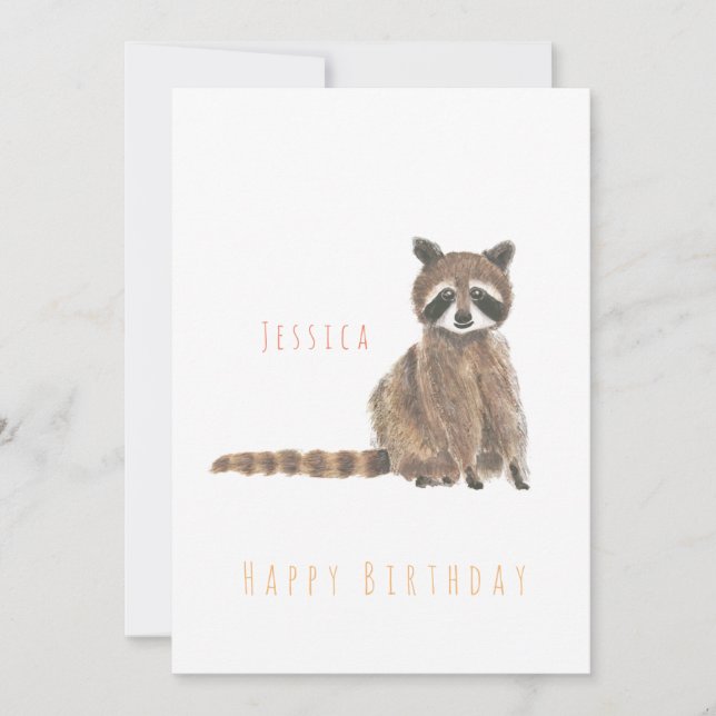 raccoon Bonne carte de voeux d'anniversaire  (Devant)