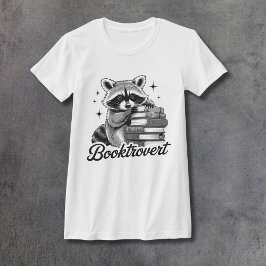 Raccoon Booktrovert Women's Fitted T-Shirt