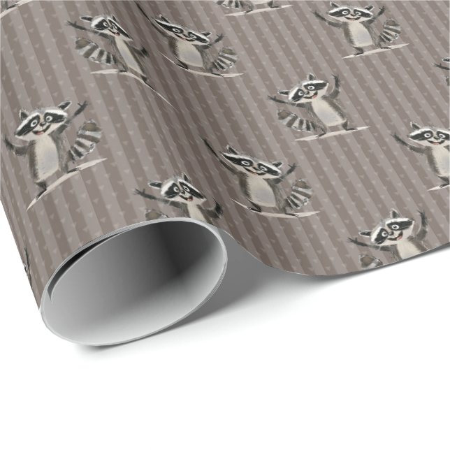 Raccoon braun für Handwerk oder Geschenk Geschenkpapier (Rolleneckpunkt)