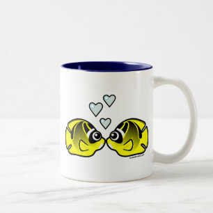 Raccoon Butterflyfish Liebe Zweifarbige Tasse