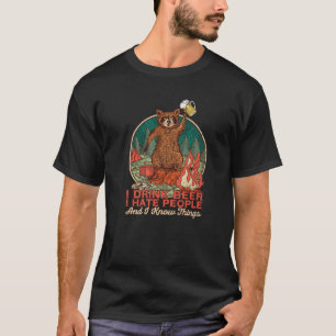 Raccoon Camping ich hasse Menschen und ich weiß, w T-Shirt