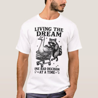 Raccoon Cart Crew: Gänse putzen, Namen nehmen" T-Shirt