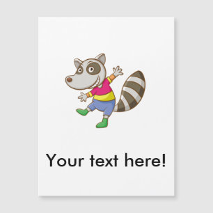 Raccoon-Cartoon Magnetkarte
