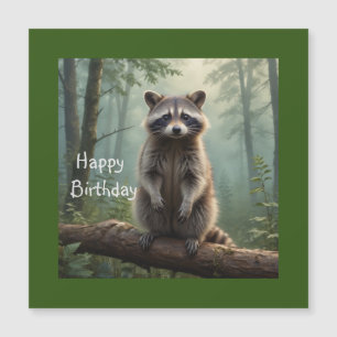 Raccoon dans la Forêt Carte magnétique d'anniversa