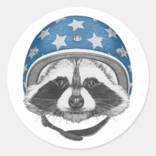 Raccoon Daredevil Runder Aufkleber