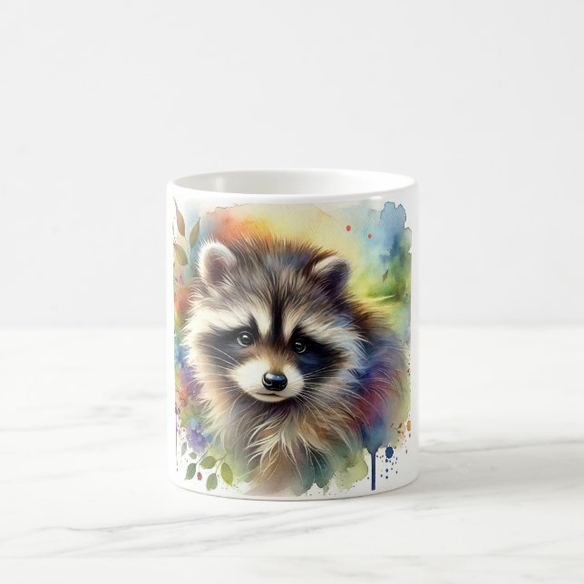 Raccoon Dog 020924AREF109 - Watercolor Kaffeetasse (Mittel)