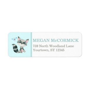 Raccoon/Dragonfly Aqua Woodland