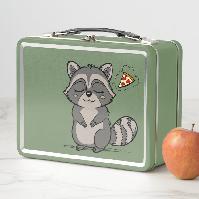 Raccoon Dream - Pizza! Metall Brotdose (Beispiel)