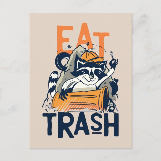 Raccoon Eat Trash Postkarte (Vorderseite)