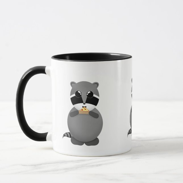 Raccoon Eating Pepperoni Pizza Tasse (Links)