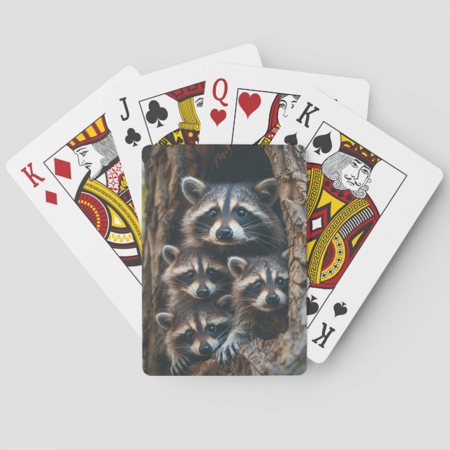Raccoon-Familie Spielkarten (Rückseite)