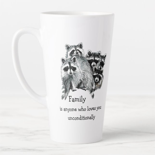 Raccoon Family Friends Weihnachts-Liebe Milchtasse (Links)