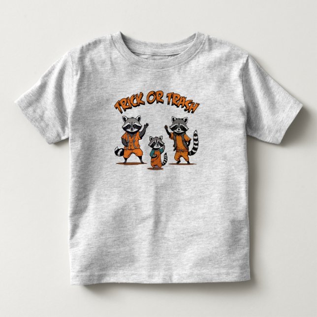 Raccoon Family - Niedliches Halloween-Trick oder T Kleinkind T-shirt (Vorderseite)