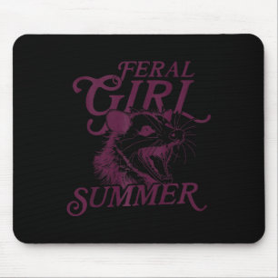 Raccoon Feral Girl Sommer Tank Top Mousepad