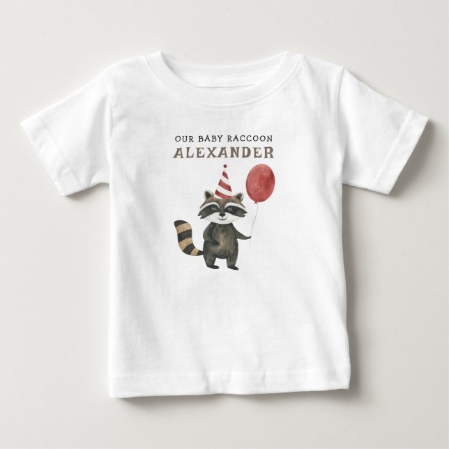 Raccoon First Birthday  Baby T-shirt (Vorderseite)