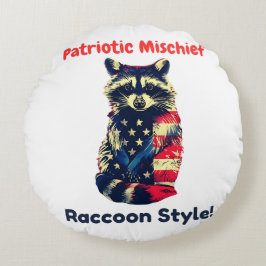 Raccoon Flag Amerika Rundes Kissen