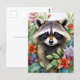 Raccoon Frische Pasta machen Postkarte