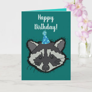 Raccoon Geburtstagskarte Karte