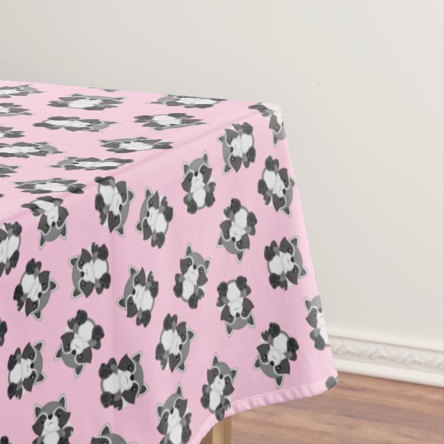 Raccoon Geburtstagsparty Pink Tischdecke (Beispiel)