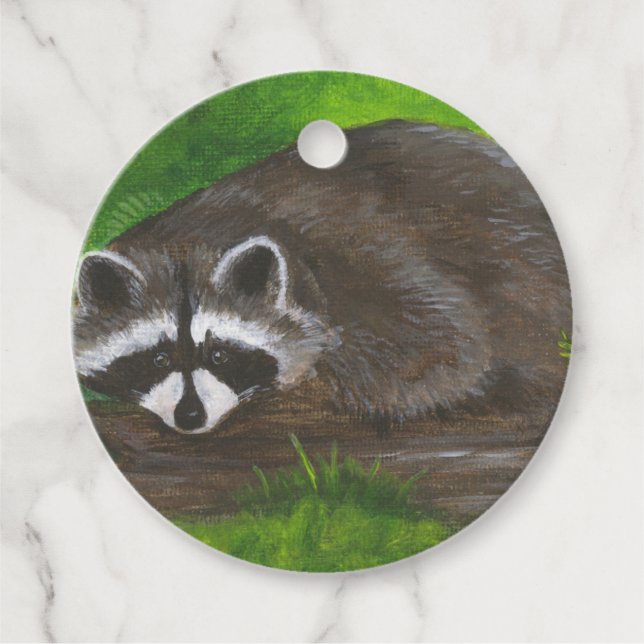 Raccoon Geschenkanhänger (Vorderseite)