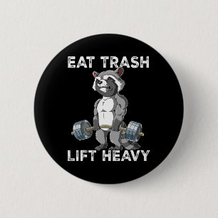 Raccoon Gym Weichtrainings essen Müllhalde schwer Button