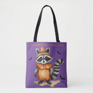 Raccoon Halloween Personalisiert Candy Tasche