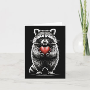 Raccoon Herzschlag Valentinstag Niedlich Valenti Karte
