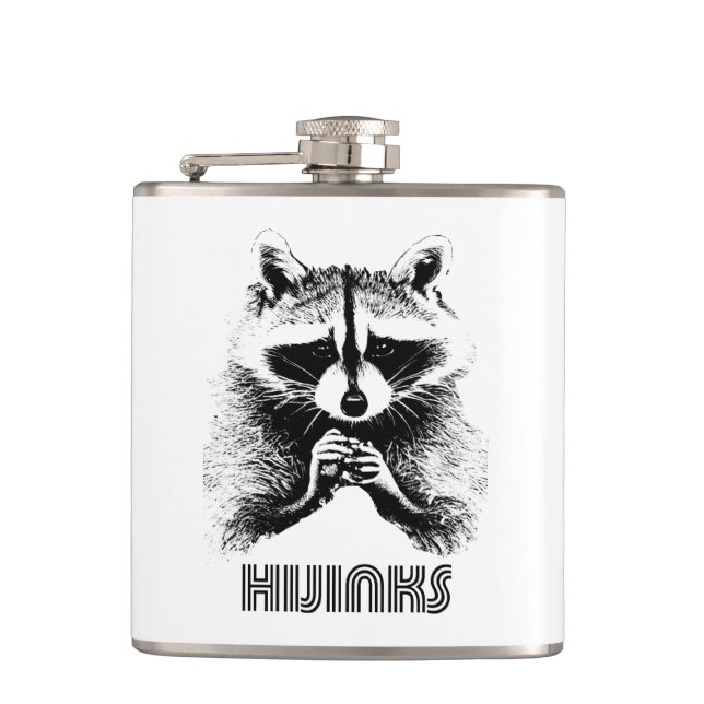 Raccoon Hijinks Flachmann (Vorderseite)