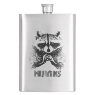 Raccoon Hijinks Flachmann