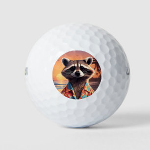 Raccoon Holiday Golfball