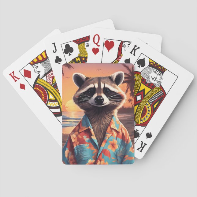 Raccoon Holiday Spielkarten (Rückseite)