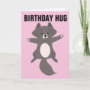 RACCOON HUG BIRTHDAY Grußkarten Karte