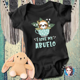Raccoon I Liebe My Abuelo Baby Strampler