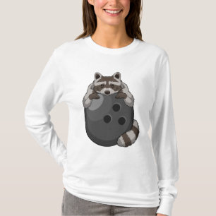 Raccoon im Bowling mit Bowlingball T-Shirt